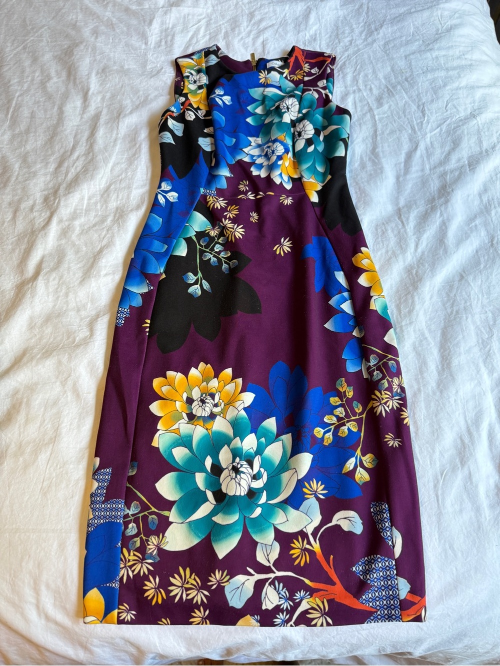 Calvin Klein dress with zipper floral midi sleeveless